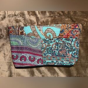 Karma Highway NWOT Colorful Paisley Patchwork Makeup /multipurpose  Bag Clutch